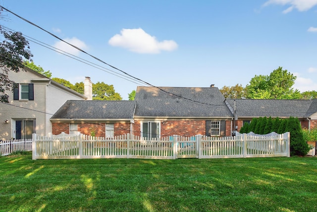 4368 Airendel Ct, Columbus, OH 43220 - back of house with brick siding, a chimney, and a shingled roof