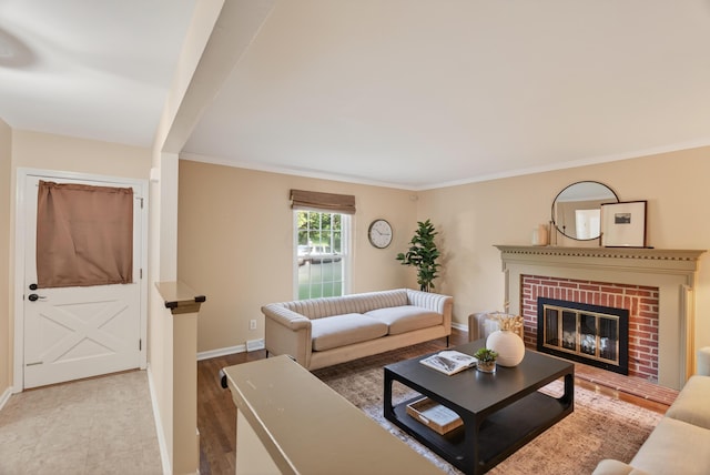 4368 Airendel Ct, Columbus, OH 43220 - living room with a fireplace and ornamental molding