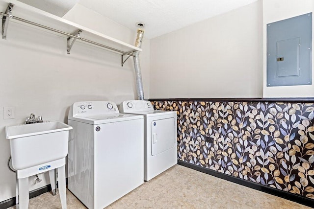 3155 El Greco Dr, Columbus, OH 43204 - laundry area with electric panel and independent washer and dryer