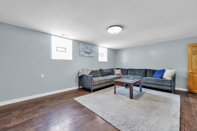 1293 Gresham Rd, Columbus, OH 43204 - living room with dark wood-type flooring and baseboards