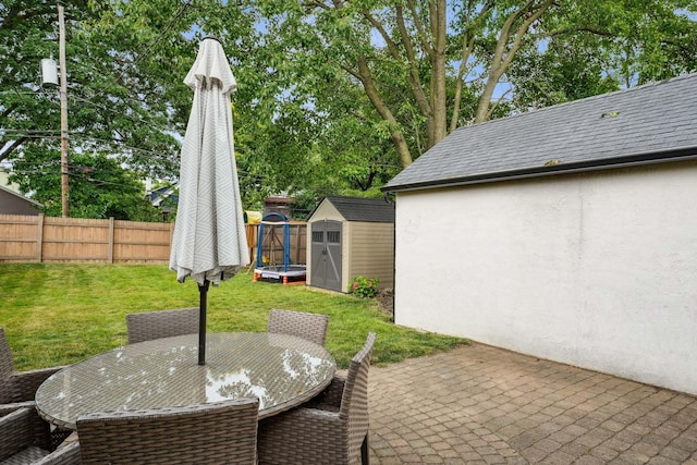 1317 Broadview Ave, Columbus, OH 43212 - view of patio / terrace featuring a storage shed and outdoor dining space