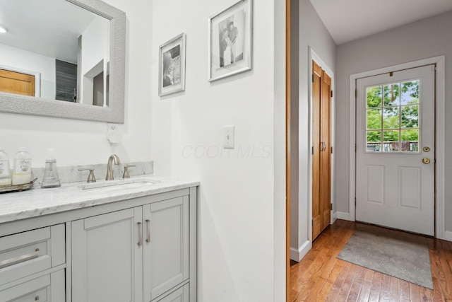1317 Broadview Ave, Columbus, OH 43212 - bathroom featuring vanity and wood finished floors