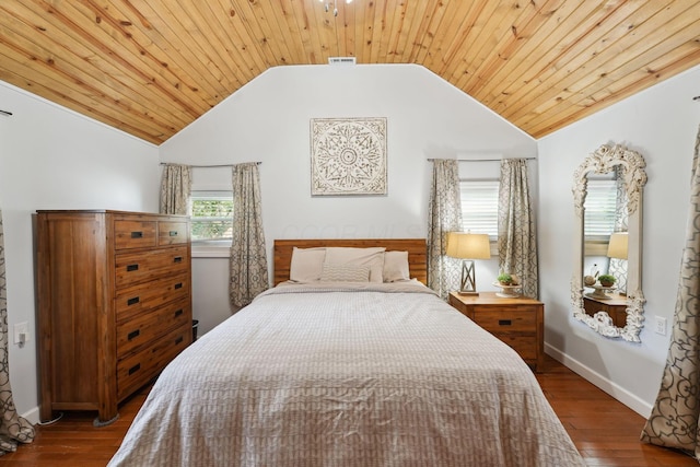1317 Broadview Ave, Columbus, OH 43212 - bedroom featuring lofted ceiling, wood ceiling, and hardwood / wood-style flooring
