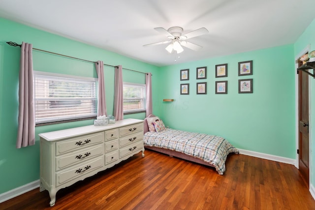 1317 Broadview Ave, Columbus, OH 43212 - bedroom featuring dark wood-type flooring and ceiling fan