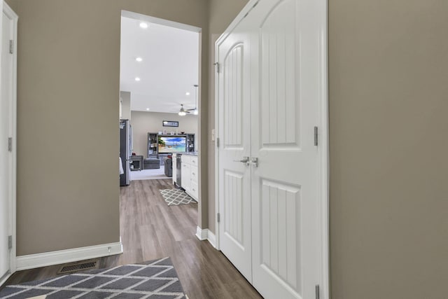 7250 Konold Ct, Canal Winchester, OH 43110 - corridor with wood finished floors and recessed lighting