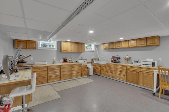 7250 Konold Ct, Canal Winchester, OH 43110 - kitchen with light countertops, a drop ceiling, concrete flooring, and recessed lighting