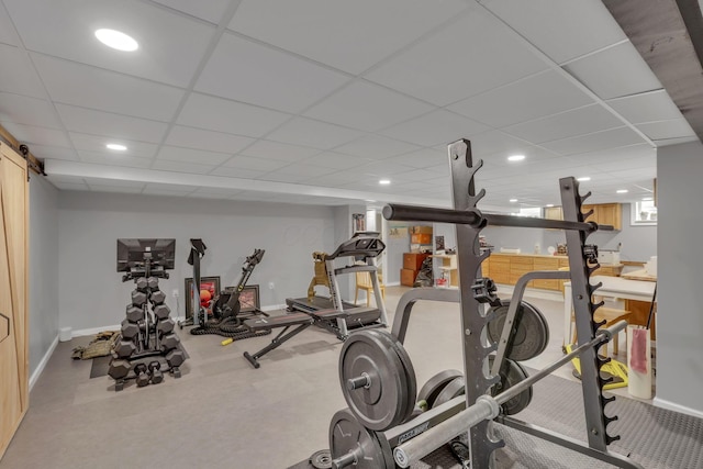 7250 Konold Ct, Canal Winchester, OH 43110 - exercise room featuring recessed lighting and a paneled ceiling