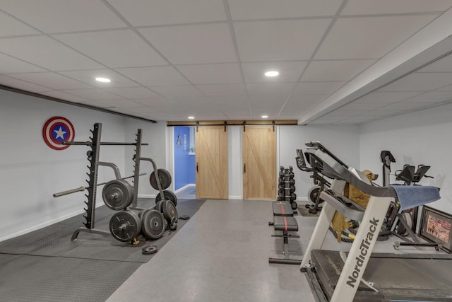7250 Konold Ct, Canal Winchester, OH 43110 - workout area featuring recessed lighting and a paneled ceiling