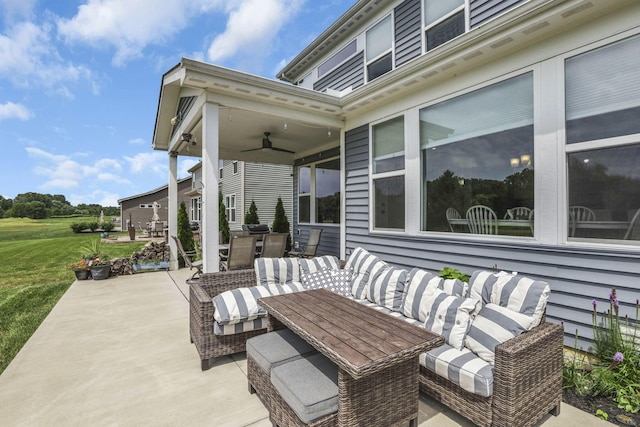 7250 Konold Ct, Canal Winchester, OH 43110 - view of patio featuring ceiling fan and outdoor dining space