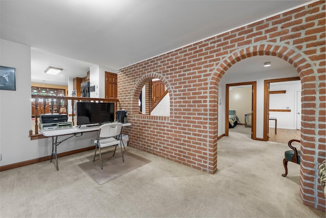 1178 London Rd, West Jefferson, OH 43162 - carpeted office space featuring arched walkways and baseboards