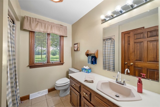 1178 London Rd, West Jefferson, OH 43162 - bathroom featuring vanity, tile patterned floors, and curtained shower