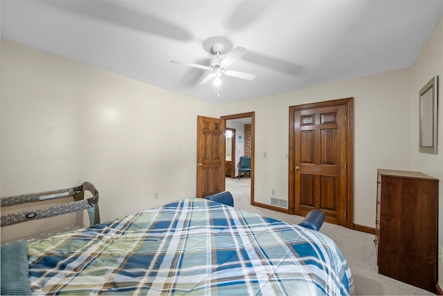 1178 London Rd, West Jefferson, OH 43162 - bedroom with light colored carpet and a ceiling fan