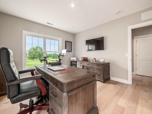 5285 Highpointe Lakes Dr Unit 201, Westerville, OH 43081 - office area with light wood-type flooring and baseboards