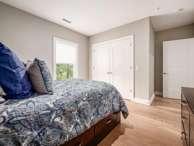 5285 Highpointe Lakes Dr Unit 201, Westerville, OH 43081 - bedroom featuring light wood finished floors and a closet
