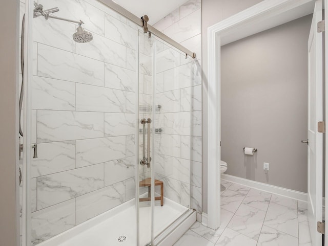 5285 Highpointe Lakes Dr Unit 201, Westerville, OH 43081 - full bath featuring marble look tiles and a marble finish shower