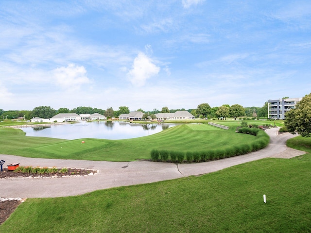 5285 Highpointe Lakes Dr Unit 201, Westerville, OH 43081 - view of property's community featuring a water view, a lawn, and golf course view