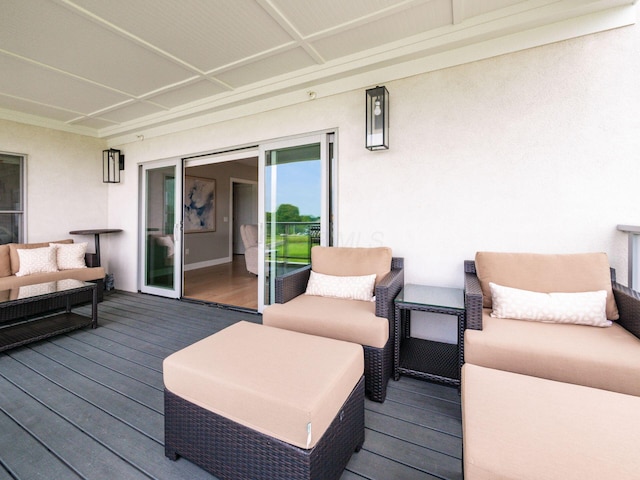 5285 Highpointe Lakes Dr Unit 201, Westerville, OH 43081 - wooden deck featuring outdoor lounge area