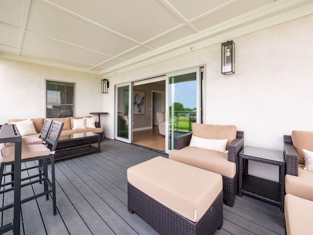 5285 Highpointe Lakes Dr Unit 201, Westerville, OH 43081 - wooden terrace featuring an outdoor hangout area