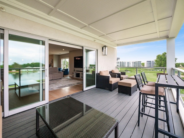 5285 Highpointe Lakes Dr Unit 201, Westerville, OH 43081 - deck featuring outdoor lounge area