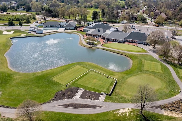 5285 Highpointe Lakes Dr Unit 201, Westerville, OH 43081 - aerial perspective of suburban area with a large body of water and a local golf course