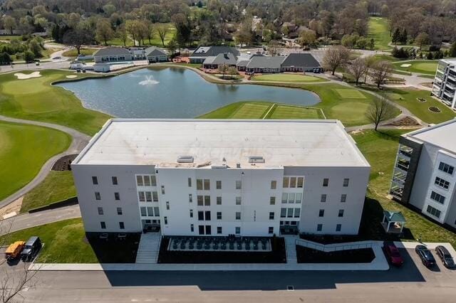 5285 Highpointe Lakes Dr Unit 201, Westerville, OH 43081 - drone / aerial view of a nearby body of water and a golf club
