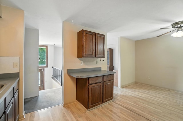 4143 Jonquil St, Columbus, OH 43224 - kitchen featuring light wood-style floors and ceiling fan