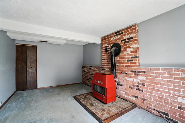 4143 Jonquil St, Columbus, OH 43224 - detailed view of carpet flooring and a wood stove
