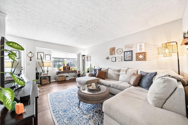 8194 Baltimore Ave Unit 6E, Westerville, OH 43081 - living area featuring wood finished floors and a textured ceiling