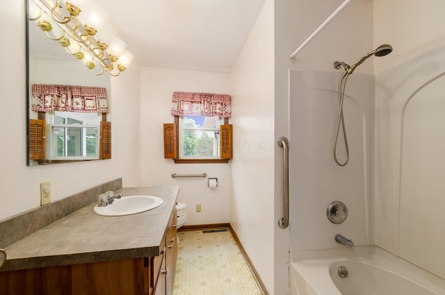 5930 Coonpath Rd NW, Carroll, OH 43112 - bathroom featuring vanity, tile patterned floors, and tub / shower combination