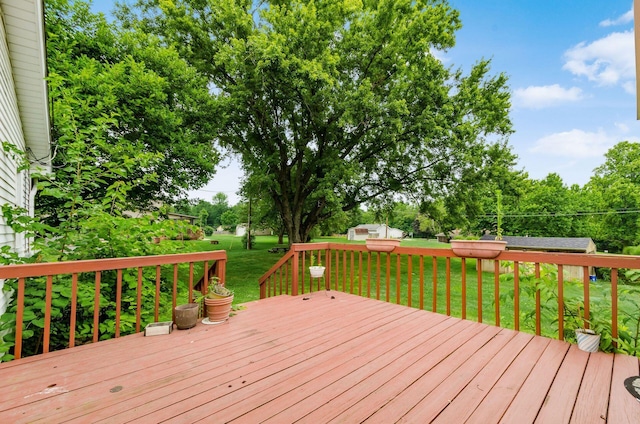 5930 Coonpath Rd NW, Carroll, OH 43112 - wooden deck with a yard and view of scattered trees