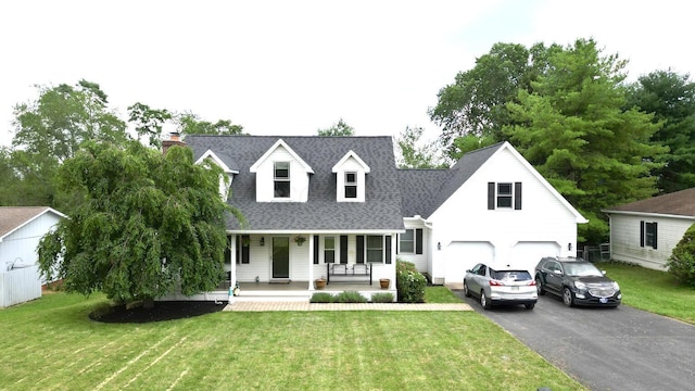 268 Clayburne Blvd, Chillicothe, OH 45601 - new england style home featuring covered porch, driveway, a front yard, and a shingled roof