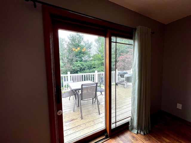 268 Clayburne Blvd, Chillicothe, OH 45601 - doorway to outside with wood finished floors