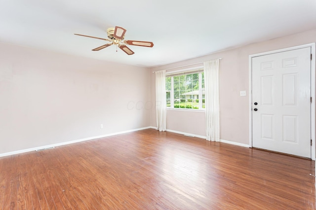 2115 Case Rd, Columbus, OH 43224 - foyer entrance featuring a ceiling fan and wood finished floors