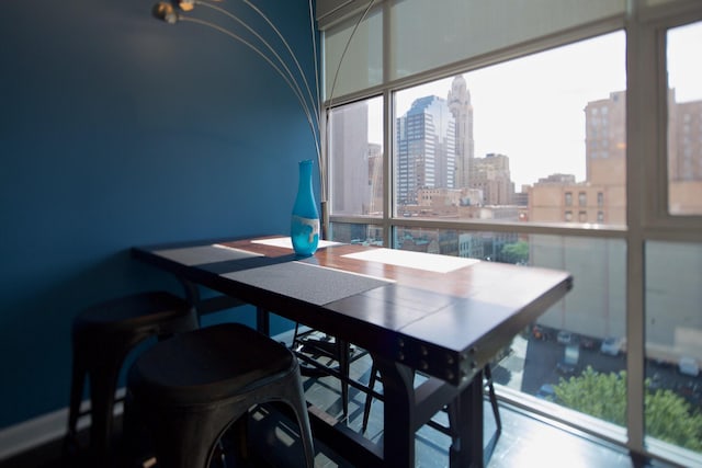 100 E Gay St Unit 804, Columbus, OH 43215 - dining area with a city view and plenty of natural light