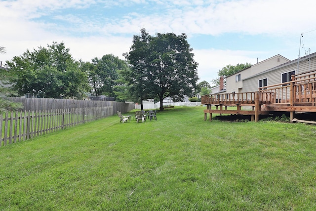 3808 Peak Ridge Dr, Columbus, OH 43230 - fenced backyard featuring a wooden deck