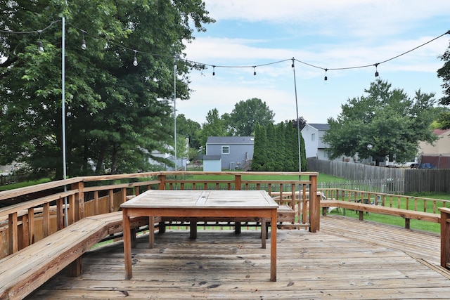 3808 Peak Ridge Dr, Columbus, OH 43230 - wooden deck featuring outdoor dining space