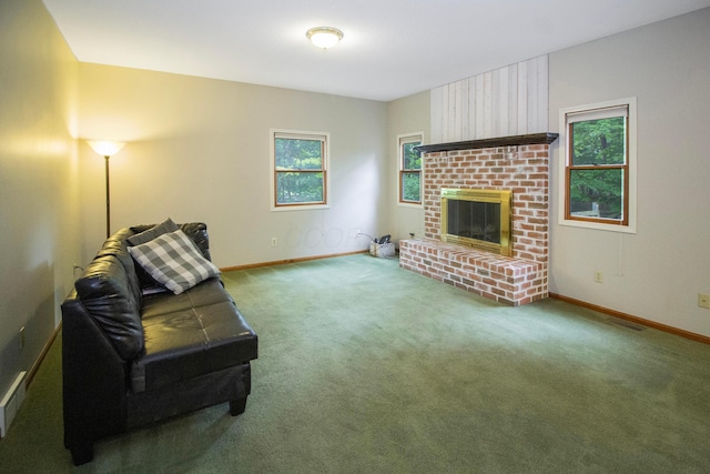 7740 Gale Rd SW, Hebron, OH 43025 - sitting room featuring carpet floors and a brick fireplace