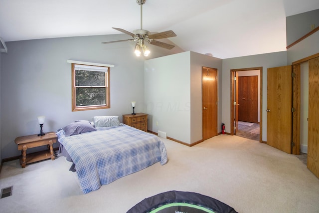 7740 Gale Rd SW, Hebron, OH 43025 - bedroom featuring lofted ceiling, carpet floors, and a ceiling fan