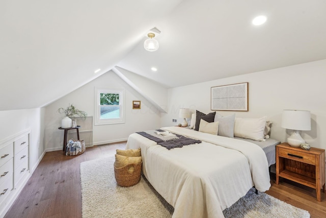 527 N Columbia Ave, Bexley, OH 43209 - bedroom with wood finished floors, lofted ceiling, and recessed lighting