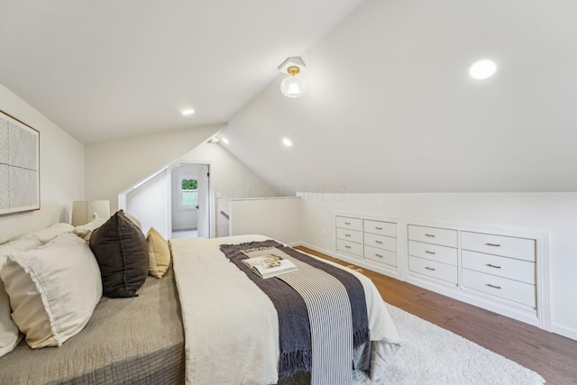 527 N Columbia Ave, Bexley, OH 43209 - bedroom with wood finished floors, lofted ceiling, and recessed lighting