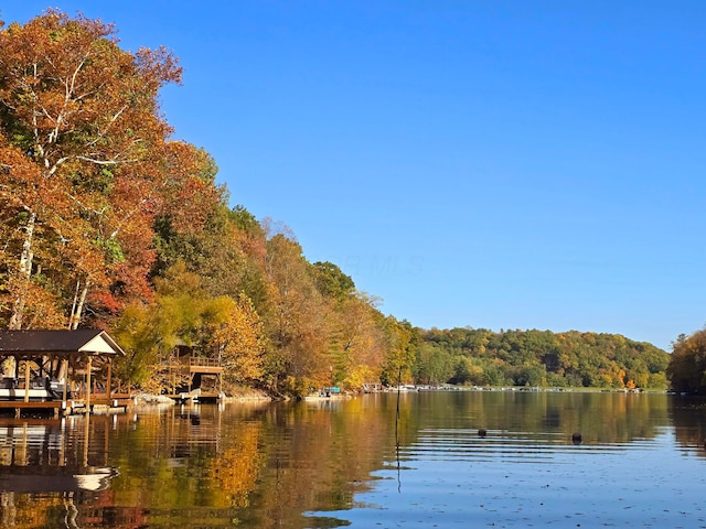 82 Lodge Ln, Hide A Way Hills, OH 43107 - water view featuring a heavily wooded area