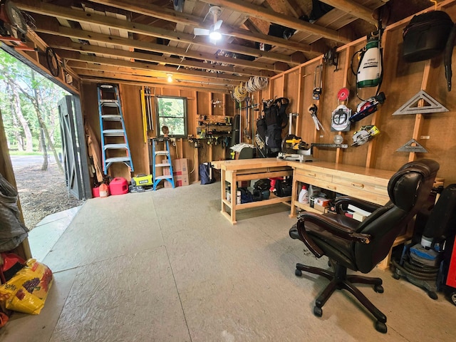 82 Lodge Ln, Hide A Way Hills, OH 43107 - below grade area with a workshop area