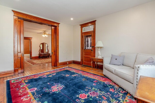 1366 S 4th St, Columbus, OH 43207 - living room with hardwood / wood-style flooring and recessed lighting