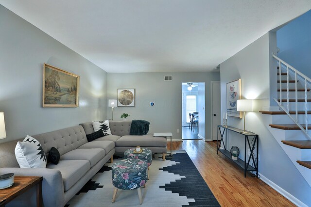 1820 Willoway Cir S, Columbus, OH 43220 - living room with wood finished floors and stairs