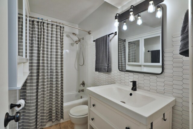 1820 Willoway Cir S, Columbus, OH 43220 - bathroom with vanity, shower / bath combination with curtain, and tile walls