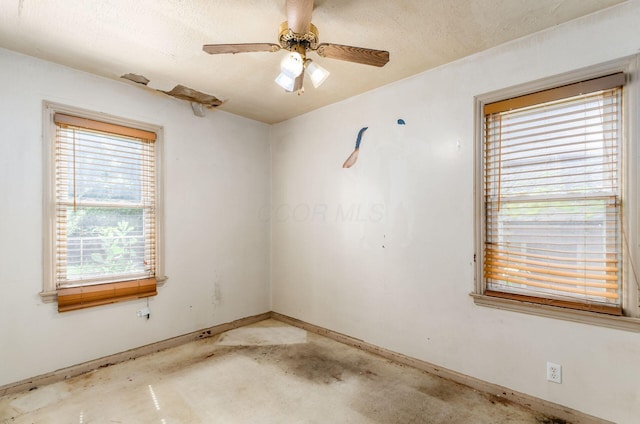 178 S Weyant Ave, Columbus, OH 43213 - spare room featuring unfinished concrete floors and a ceiling fan