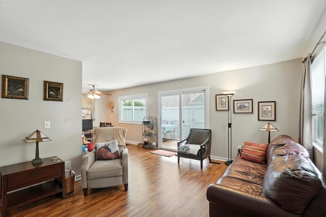 3063 Jersey Dr Unit 67, Columbus, OH 43204 - living area featuring wood finished floors and a ceiling fan