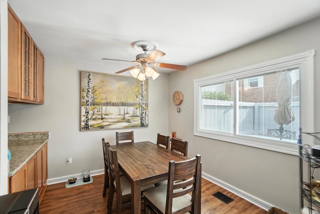 3063 Jersey Dr Unit 67, Columbus, OH 43204 - dining area featuring dark wood-type flooring and ceiling fan