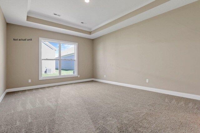 7641 Clifton Loop, Pickerington, OH 43147 - carpeted empty room featuring baseboards and a tray ceiling