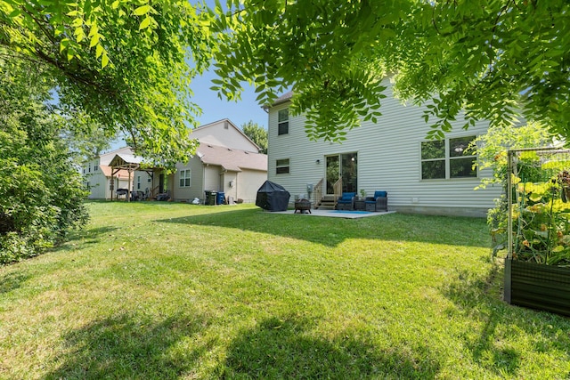 3615 Motts Place Ct, Canal Winchester, OH 43110 - rear view of property featuring a patio area and a yard